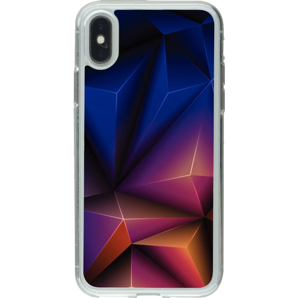 Coque iPhone X / Xs - Gel transparent Abstract Triangles 