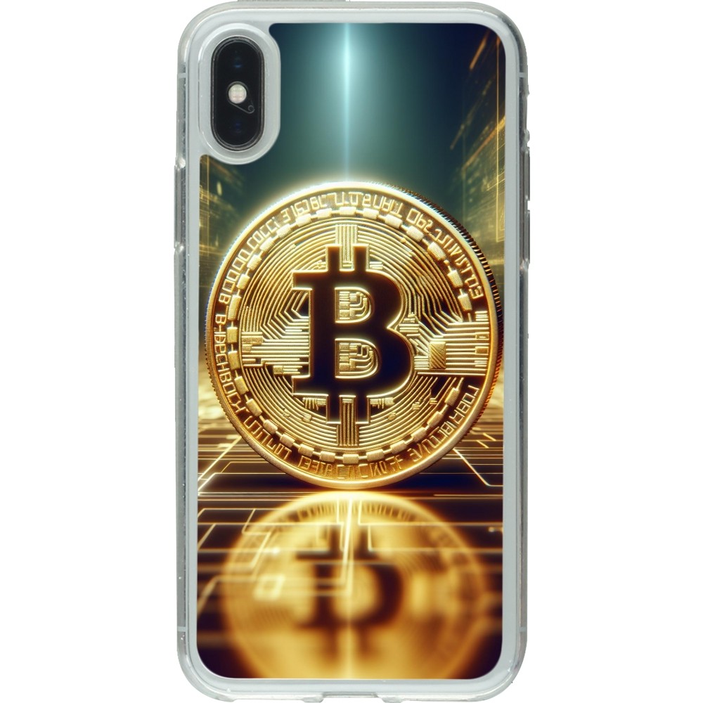 Coque iPhone X / Xs - Gel transparent Bitcoin Standing