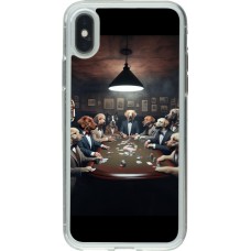 iPhone X / Xs Case Hülle - Gummi transparent Die Pokerhunde