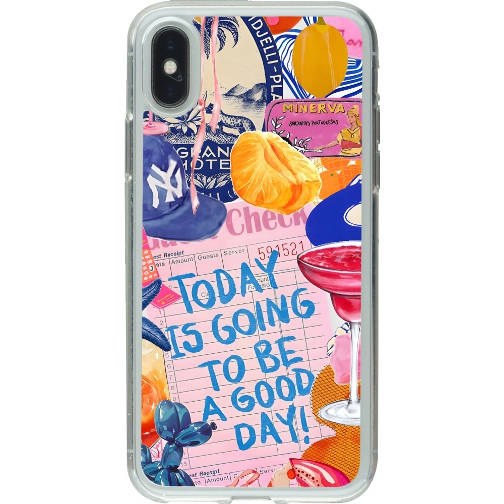 iPhone X / Xs Case Hülle - Gummi transparent Preppy Today is Going to be a good day