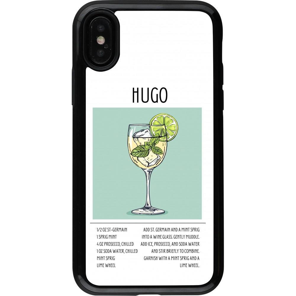 iPhone X / Xs Case Hülle - Hybrid Armor schwarz Cocktail Rezept Hugo