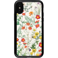 iPhone X / Xs Case Hülle - Hybrid Armor schwarz Flora Botanical Wildlife