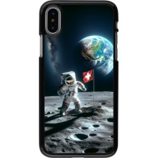 iPhone X / Xs Case Hülle - Astro Schweiz auf dem Mond