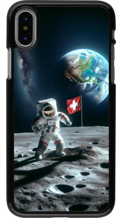 iPhone X / Xs Case Hülle - Astro Schweiz auf dem Mond