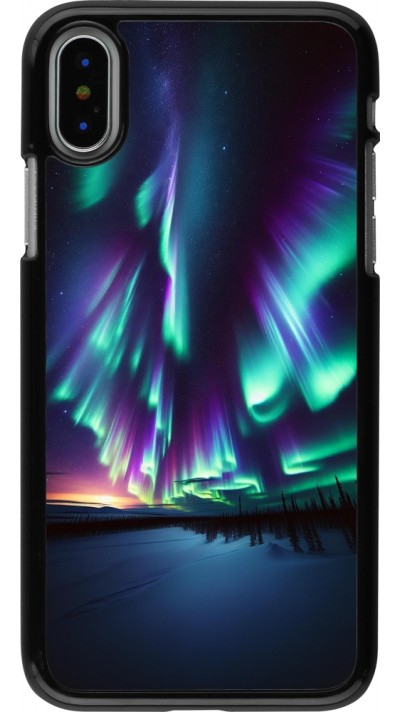 iPhone X / Xs Case Hülle - Funkelndes Nordlicht