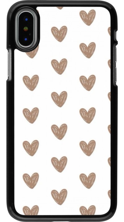 iPhone X / Xs Case Hülle - Autumn 2024 brown hearts