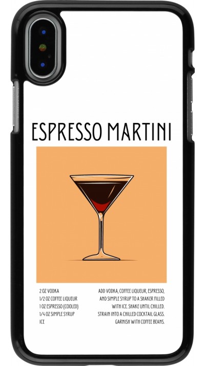 iPhone X / Xs Case Hülle - Cocktail Rezept Espresso Martini