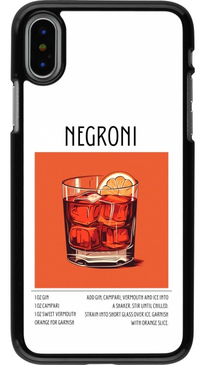 iPhone X / Xs Case Hülle - Cocktail Rezept Negroni