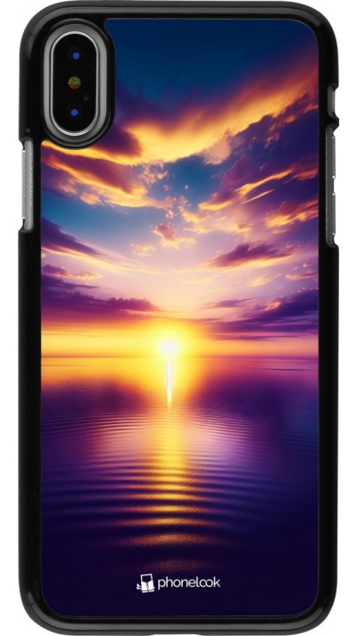 iPhone X / Xs Case Hülle - Sonnenuntergang gelb violett