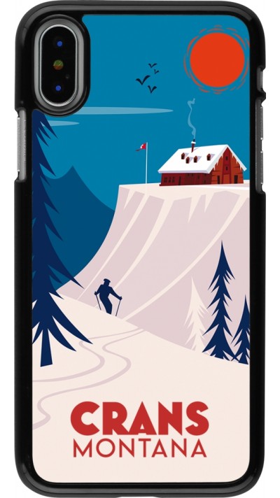 iPhone X / Xs Case Hülle - Crans-Montana Cabane