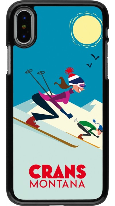 iPhone X / Xs Case Hülle - Crans-Montana Ski Downhill