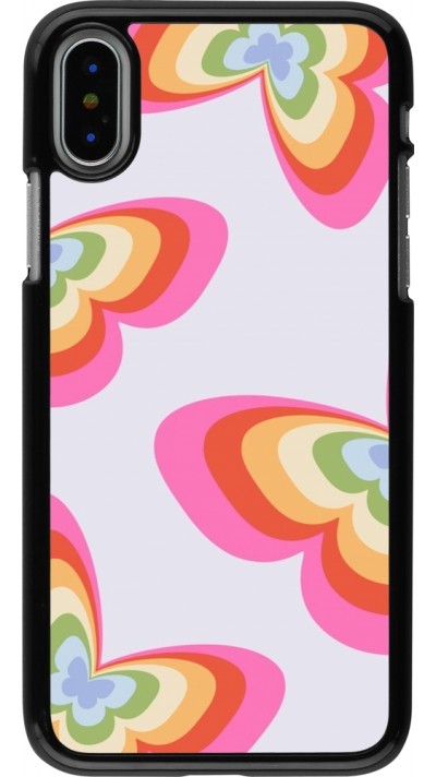 iPhone X / Xs Case Hülle - Easter 2024 rainbow butterflies