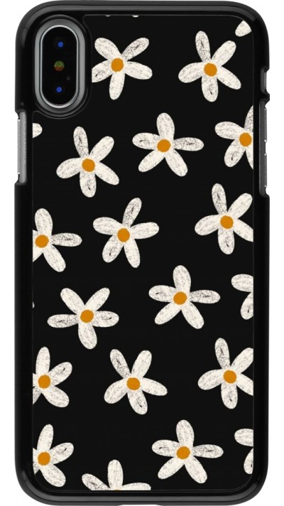 iPhone X / Xs Case Hülle - Easter 2024 white on black flower