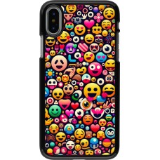 iPhone X / Xs Case Hülle - Emoji Mix Farbe