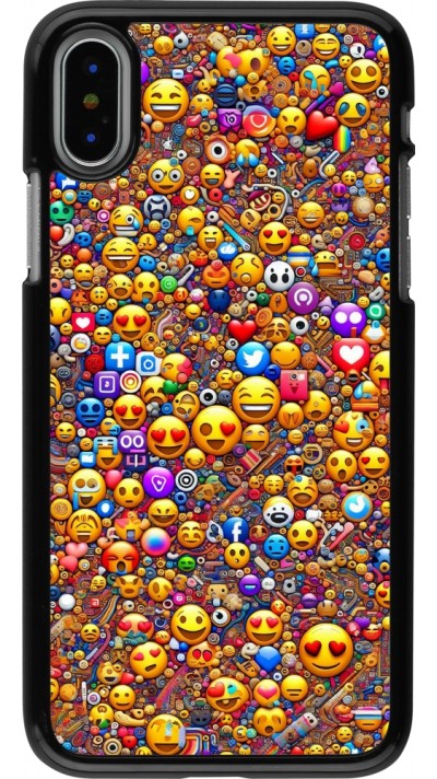 iPhone X / Xs Case Hülle - Emoji gemischt