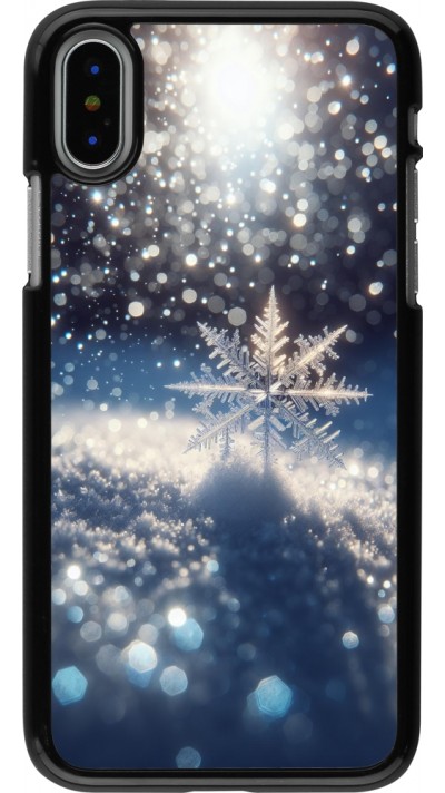 iPhone X / Xs Case Hülle - Schneeflocke Solar Glanz