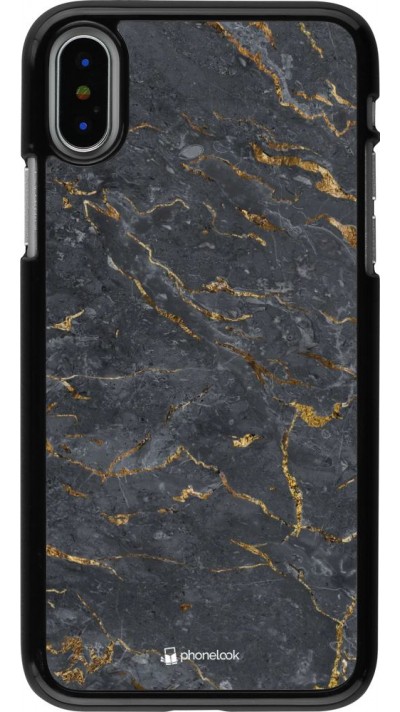 Hülle iPhone X / Xs - Grey Gold Marble