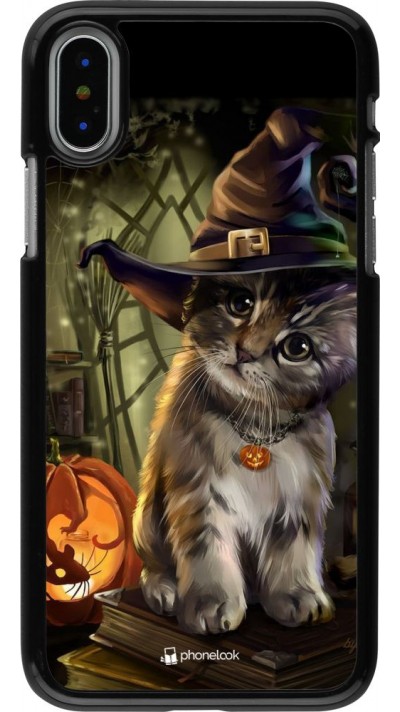 Hülle iPhone X / Xs - Halloween 21 Witch cat