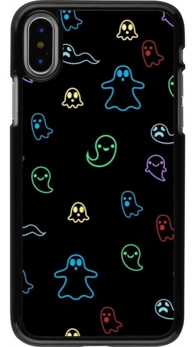 iPhone X / Xs Case Hülle - Halloween 2024 colorful ghosts