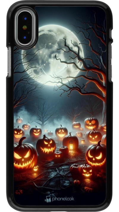 iPhone X / Xs Case Hülle - Halloween 2024 Viele Kuerbisse