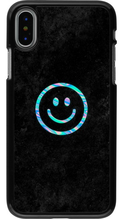 iPhone X / Xs Case Hülle - Happy smiley irisirt