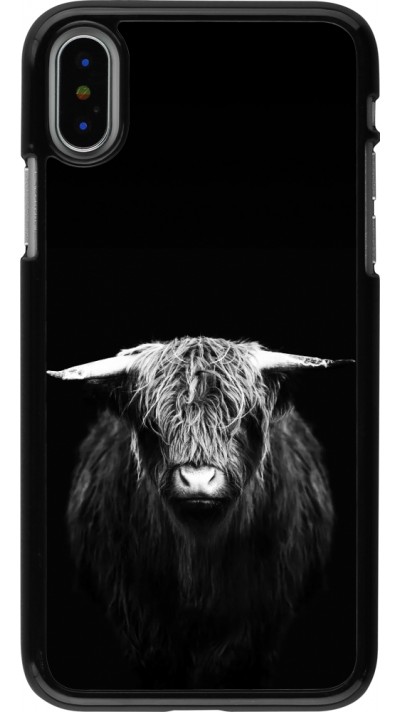 iPhone X / Xs Case Hülle - Highland calf black