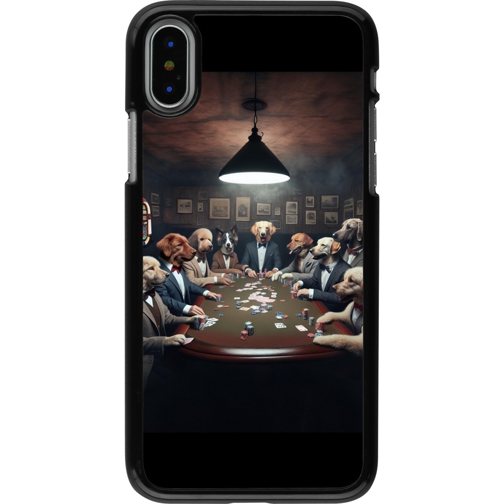 iPhone X / Xs Case Hülle - Die Pokerhunde