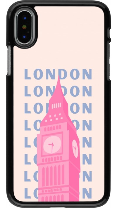 iPhone X / Xs Case Hülle - London Pink Print