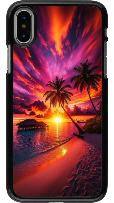 iPhone X / Xs Case Hülle - Malediven Abenddämmerung Glückseligkeit