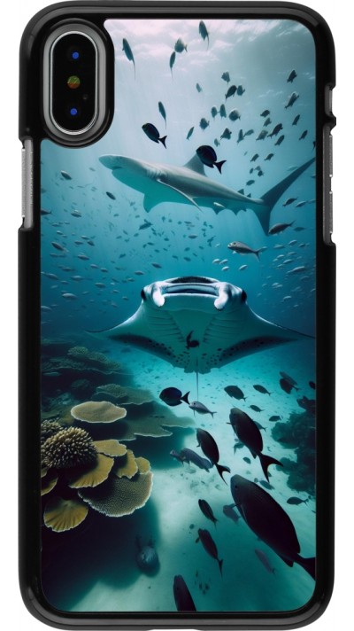 iPhone X / Xs Case Hülle - Manta Lagune Reinigung