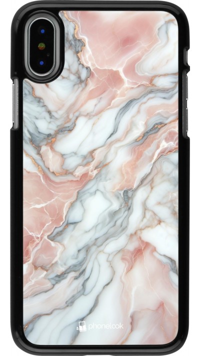 iPhone X / Xs Case Hülle - Rosa Leuchtender Marmor