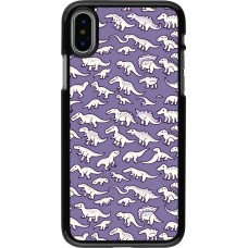 iPhone X / Xs Case Hülle - Mini-Dino-Muster violett