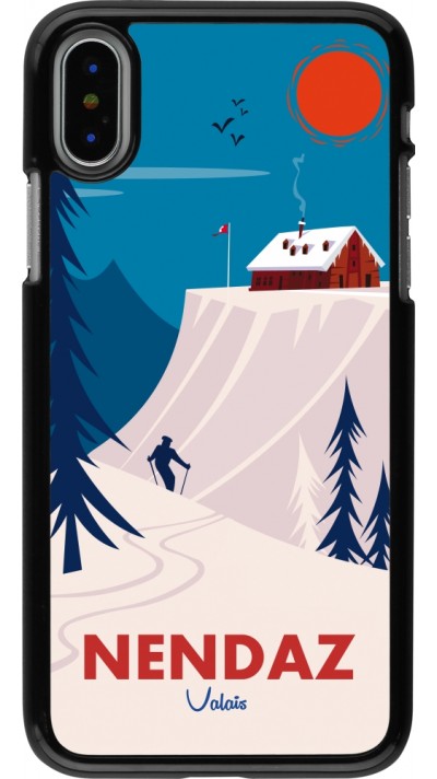 iPhone X / Xs Case Hülle - Nendaz Cabane Ski