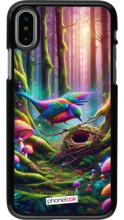 iPhone X / Xs Case Hülle - Vogel Nest Wald