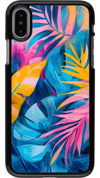 iPhone X / Xs Case Hülle - Palms Blue