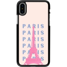 iPhone X / Xs Case Hülle - Paris Pink Print