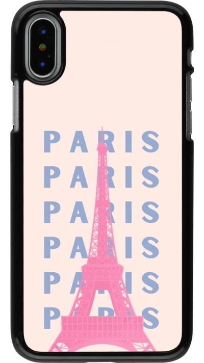 iPhone X / Xs Case Hülle - Paris Pink Print