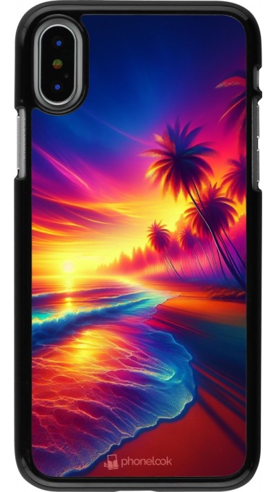 iPhone X / Xs Case Hülle - Strand Sonnenuntergang auffällig