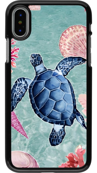 iPhone X / Xs Case Hülle - Preppy Turtle