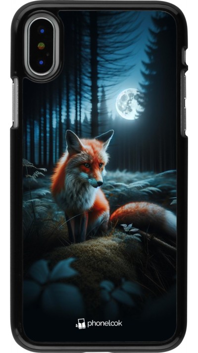 iPhone X / Xs Case Hülle - Fuchs Mond Wald