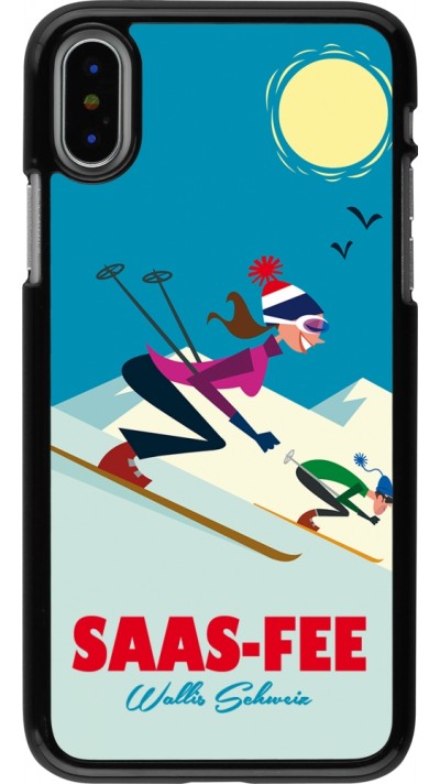 iPhone X / Xs Case Hülle - Saas-Fee Ski Downhill