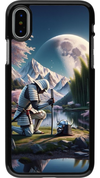 iPhone X / Xs Case Hülle - Samurai Katana Mond