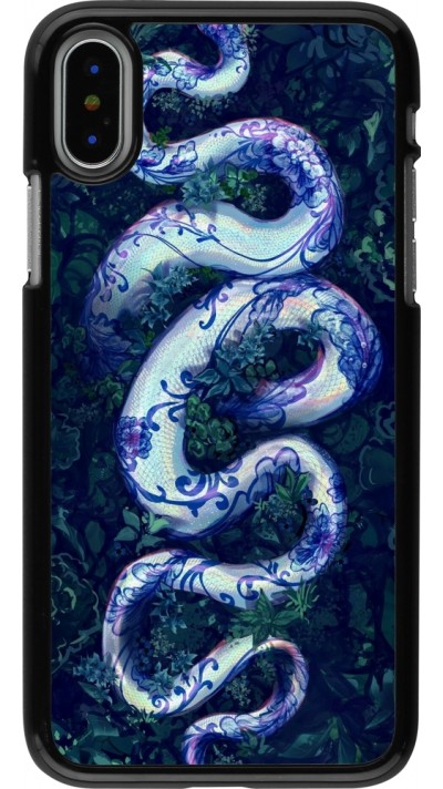 iPhone X / Xs Case Hülle - Snake Blue Anaconda