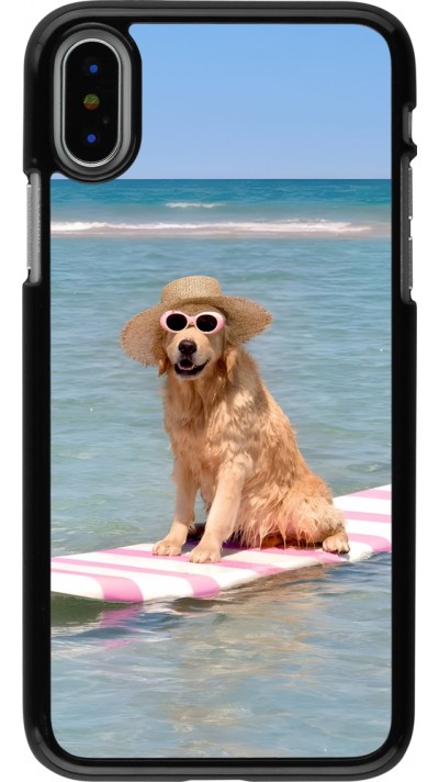 iPhone X / Xs Case Hülle - Summer Dog on Paddle