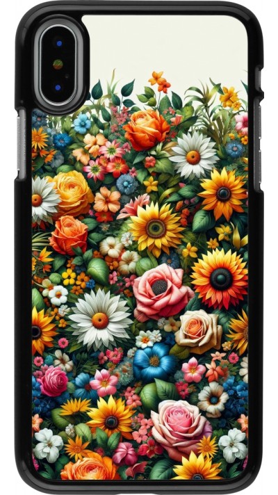 iPhone X / Xs Case Hülle - Sommer Blumenmuster