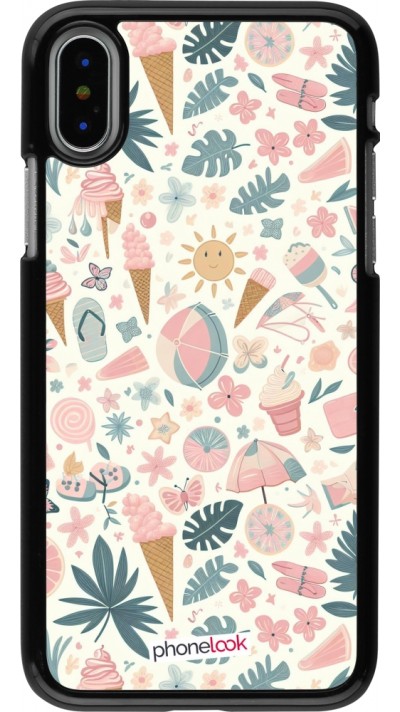 iPhone X / Xs Case Hülle - Sommer Pink Muster