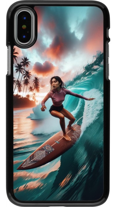 iPhone X / Xs Case Hülle - Surferin aus Bali