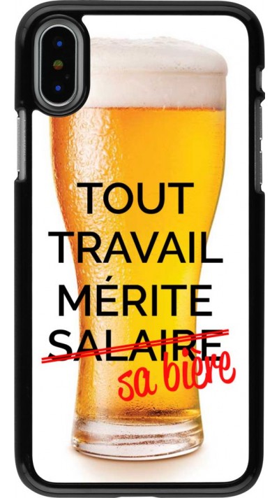 Hülle iPhone X / Xs - Tout travail mérite sa bière