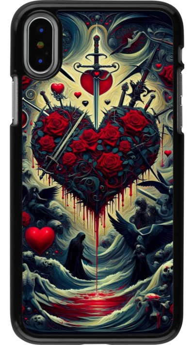 iPhone X / Xs Case Hülle - Dunkle Liebe Herz Blut