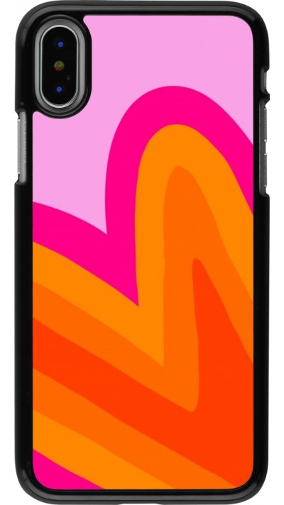 iPhone X / Xs Case Hülle - Valentine 2024 heart gradient